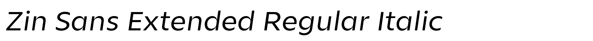 Zin Sans Extended Regular Italic image